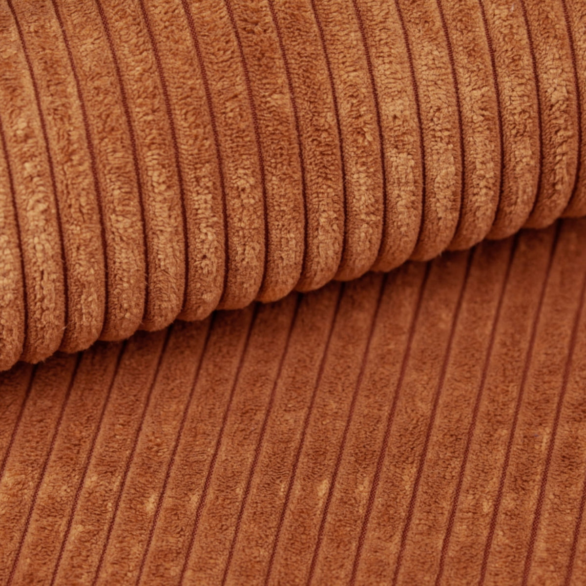 Ecksofa TREVIO L-Form mit Schlaffunktion und Bettkasten, Wolken-Design - Orange, Stoff Poso 40