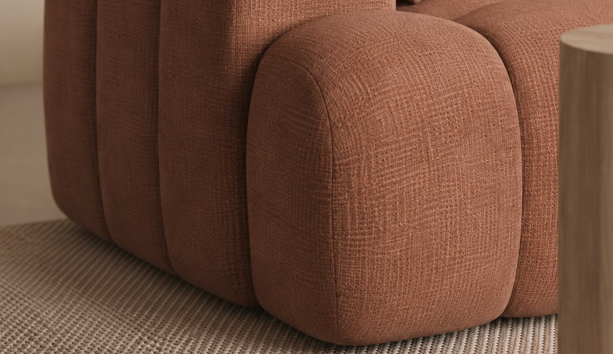 Ecksofa TREVIO L-Form mit Schlaffunktion und Bettkasten, Wolken-Design - Beige, Stoff Cremona 14