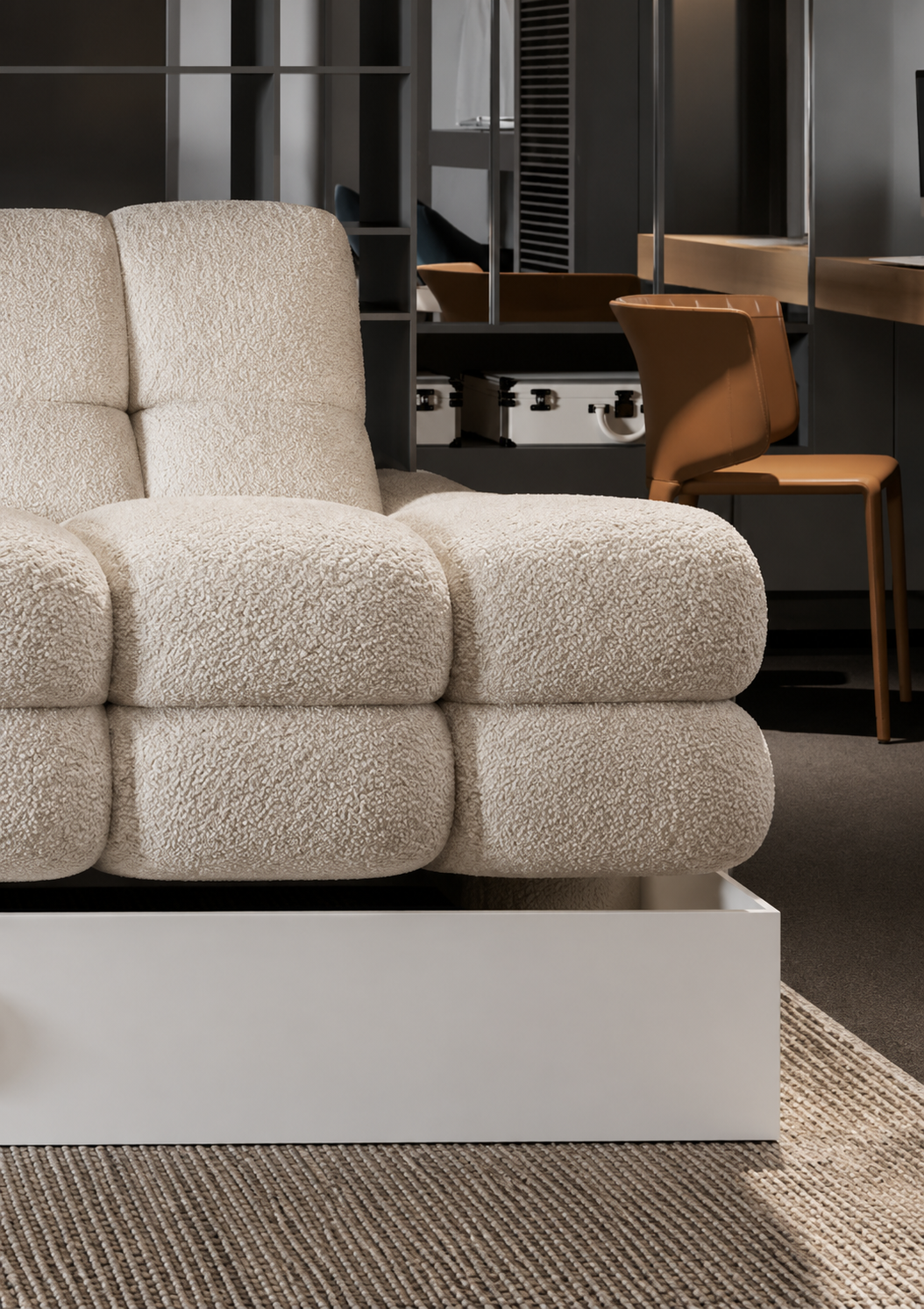 Ecksofa mit elektrischer Sitzverstellung TOLLO MINI Schlaffunktion Bettkasten 283x171 - Creme (Quelle 02)