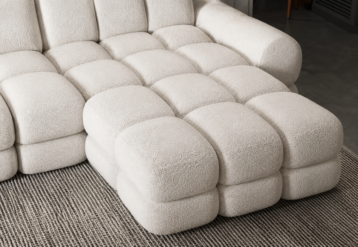 Ecksofa mit elektrischer Sitzverstellung TOLLO MINI Schlaffunktion Bettkasten 283x171 - Creme (Quelle 02)