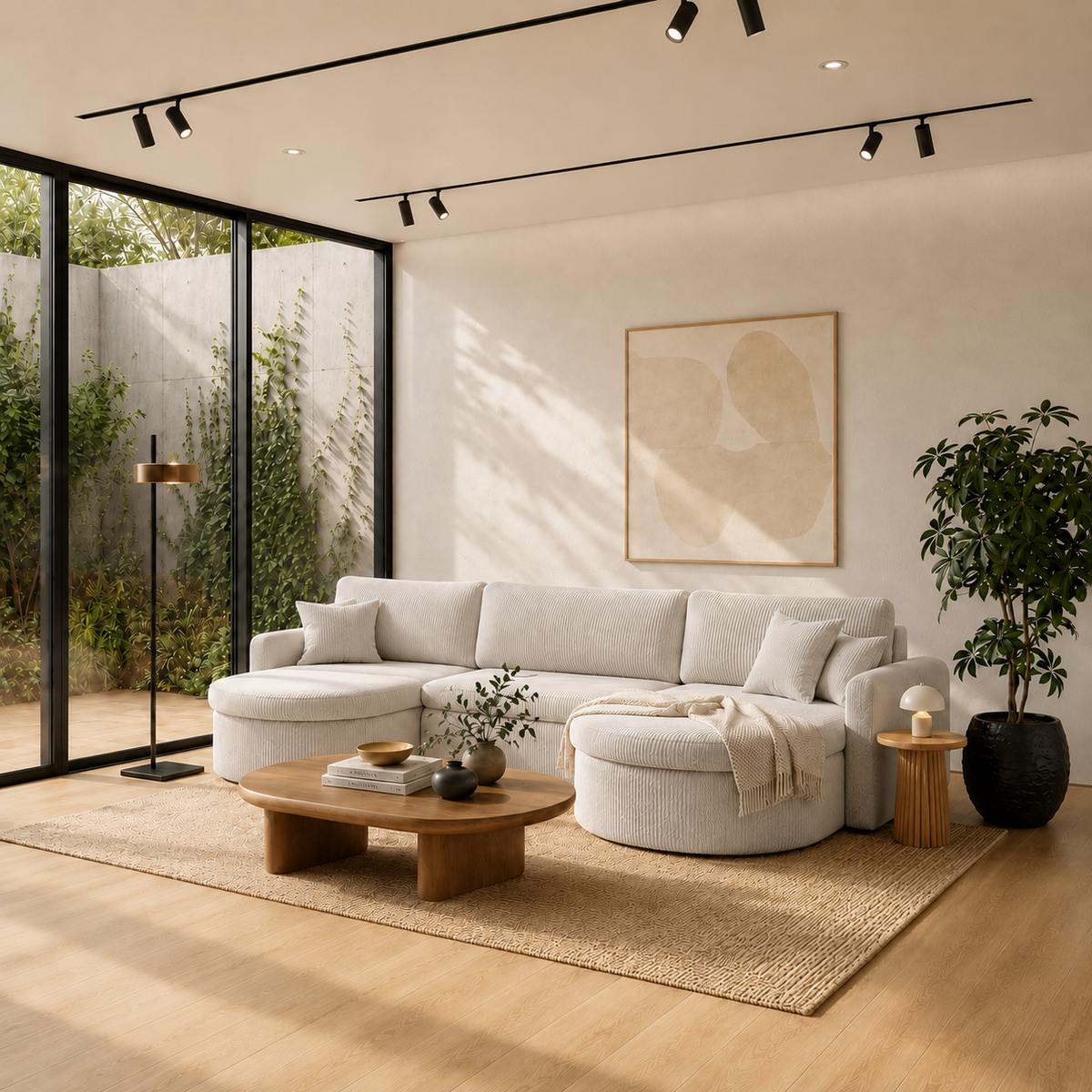 VERONA U Ecksofa in Beige, Poso 100