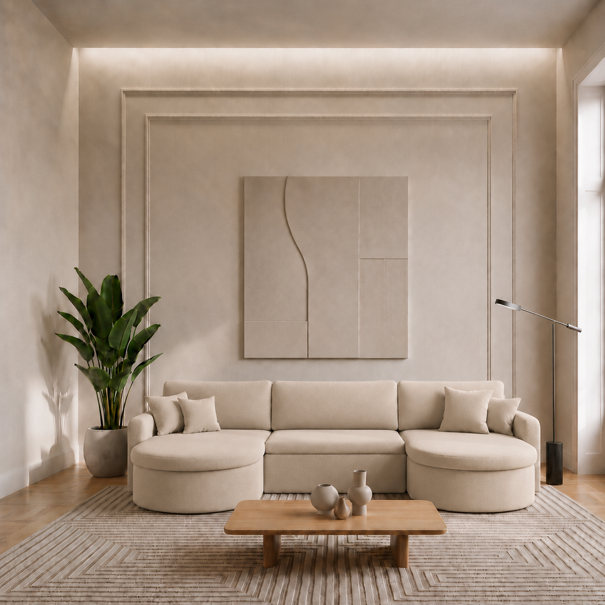 VERONA U Ecksofa, Faro, Beige