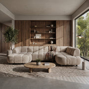 VELPA XL Ecksofa in Beige, Stoff Loop 03