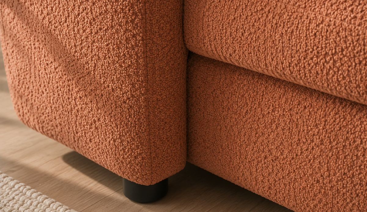 VERONA U Ecksofa mit Schlaffunktion – großes U-Sofa mit Bettkasten, feinem FARO Stoff & höchstem Sitzkomfort - Braun