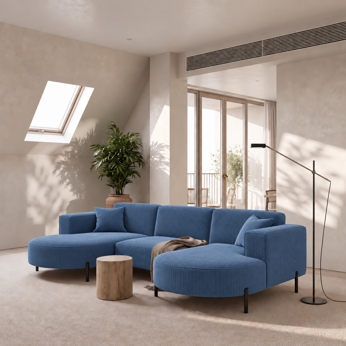 PARMA U HILLS Ecksofa, Scala, Anthrazit / Dunkelgrau