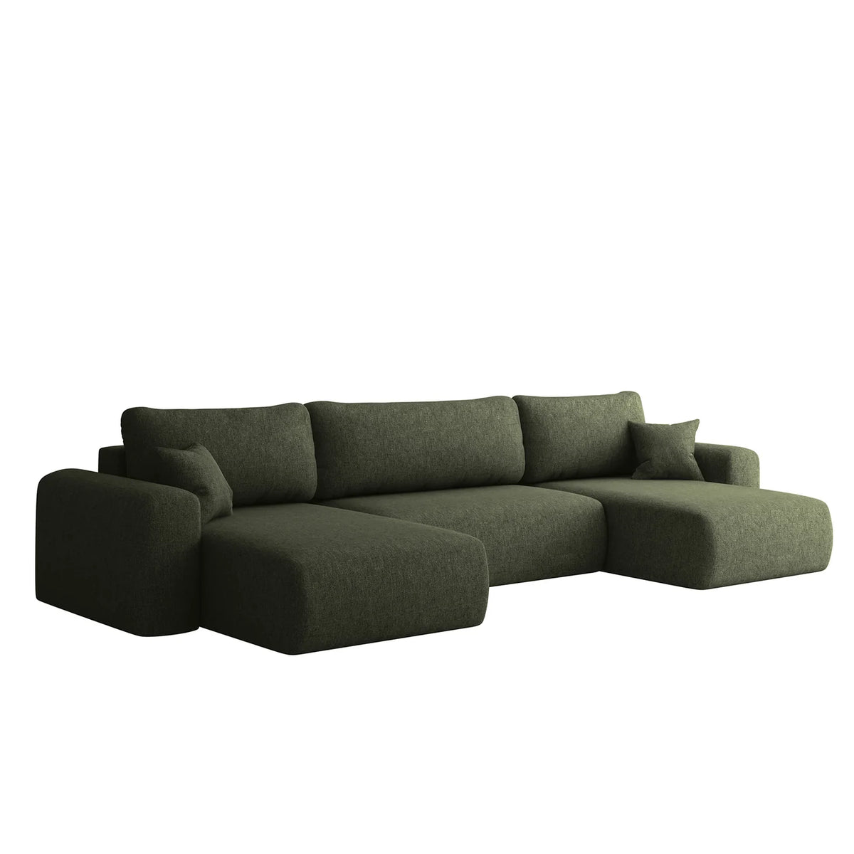 Ecksofa CAPRI U Wohnlandschaft mit Schlaffunktion Bettkasten Dunkelgrün Universall  (Neve 39)
