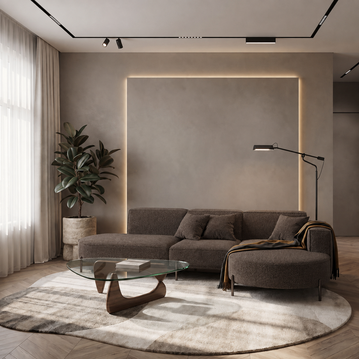 Ecksofa PARMA HILLS L | Bouclé Quelle 21 | Braun