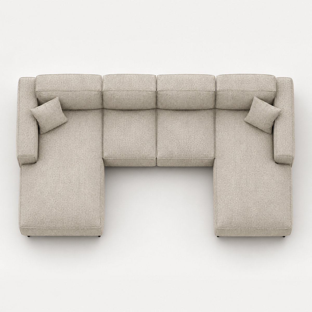 LUGA U HILLS Ecksofa in U-Form – große Wohnlandschaft mit PET-FRIENDLY Stoff ARTICO, freistehend - Creme