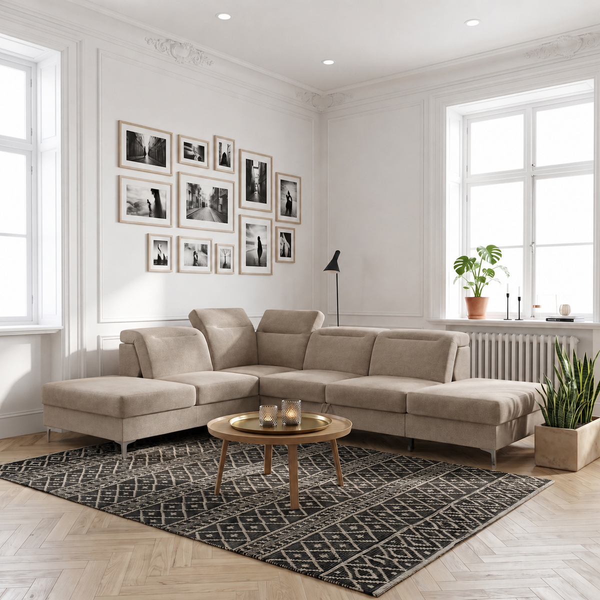 OSLO Ecksofa 295x220 cm, Terra 13, Beige