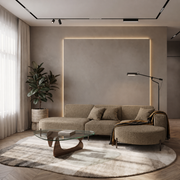 Ecksofa PARMA HILLS L | Bouclé Quelle 18 | Beige, Hellbraun