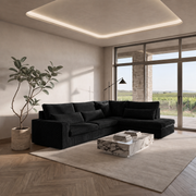 Ecksofa SVEN – modernes Sofa in L-Form 315x245 cm, freistehend, bequem und stilvoll - Schwarz (Poso 135)