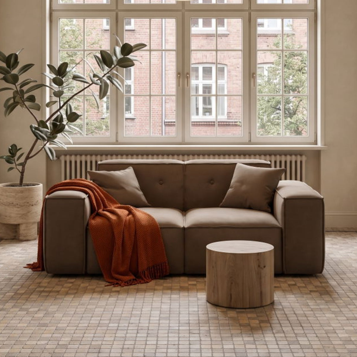 Sofa LUGA 186 cm | 2-Sitzer | Samt Velvet Opera | Beige