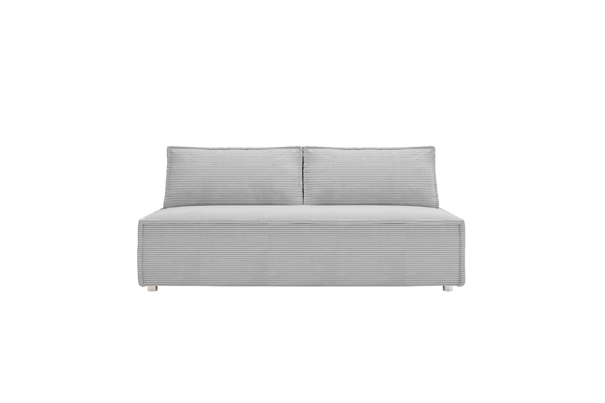 2-Sitzer Sofa LUNA mit Schlaffunktion & Bettkasten – modernes Design, Stoff POSO - Grau (POSO 55)