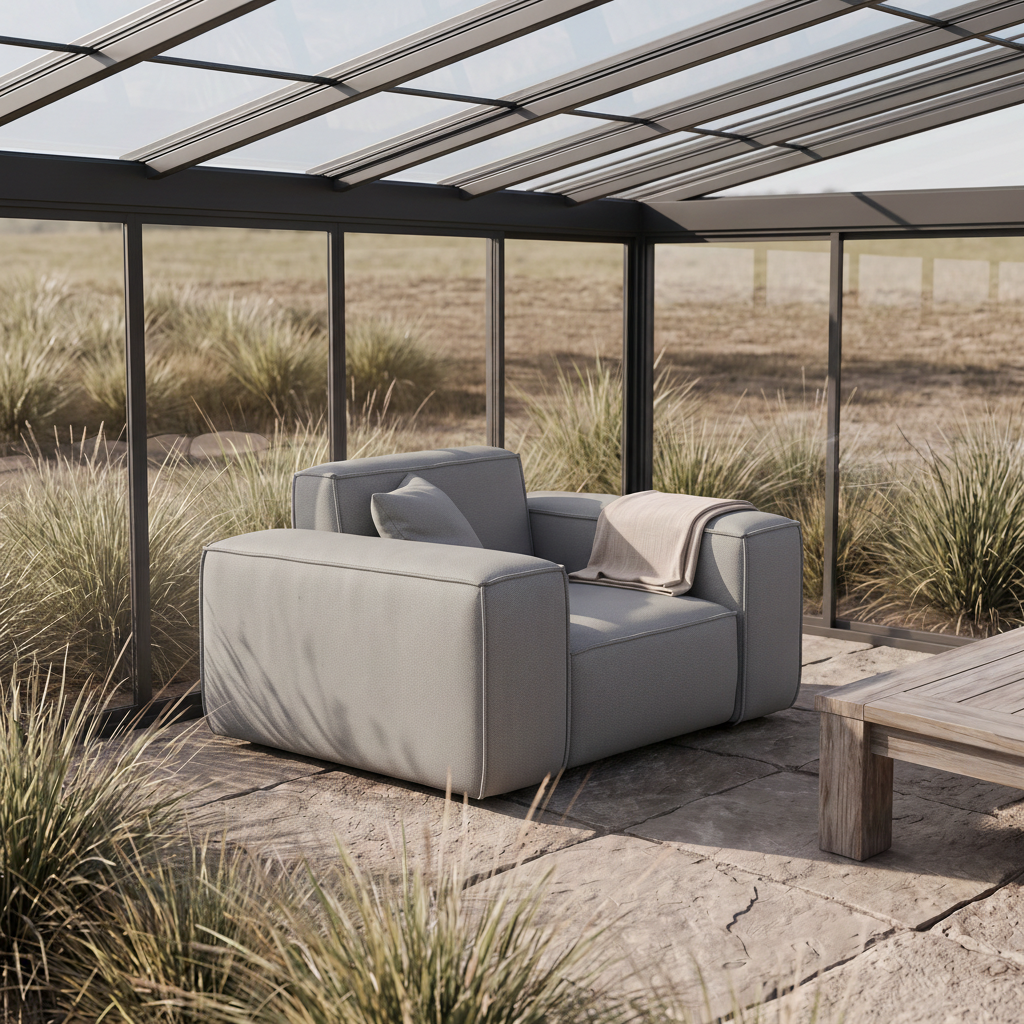 PATIO Gartensessel Hellgrau Cement
