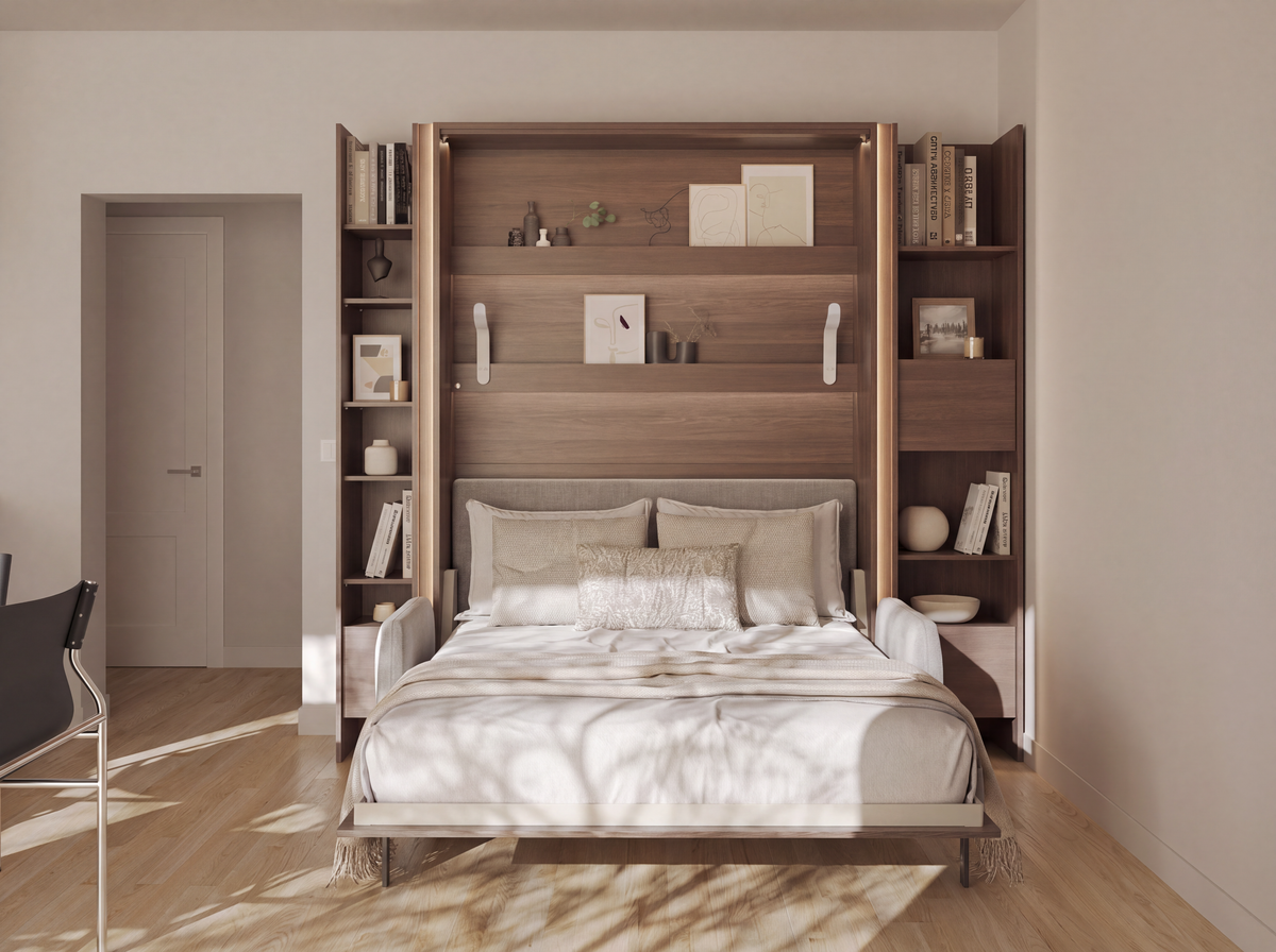 Elektrisches Schrankbett 140x200 BED CONCEPT BC-36 mit Kopfteil - Dunin-Eiche