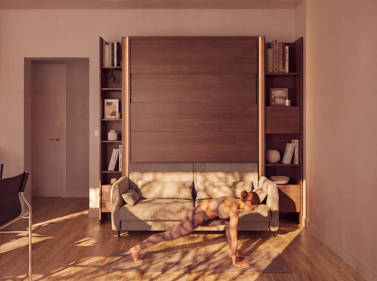 Elektrisches Schrankbett 140x200 BED CONCEPT BC-36 mit Kopfteil - Dunin-Eiche
