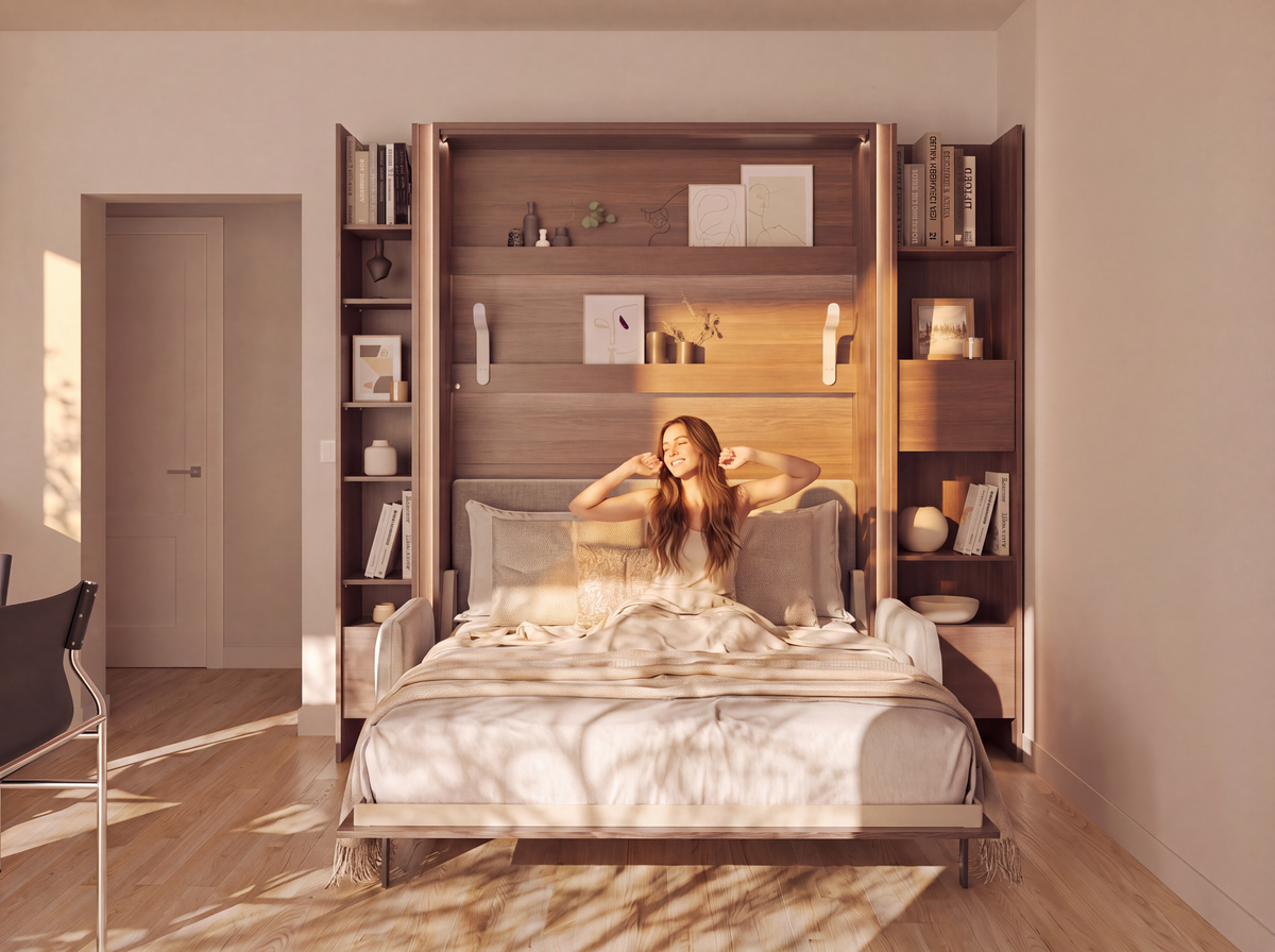 Elektrisches Schrankbett 140x200 BED CONCEPT BC-36 mit Kopfteil - Dunin-Eiche