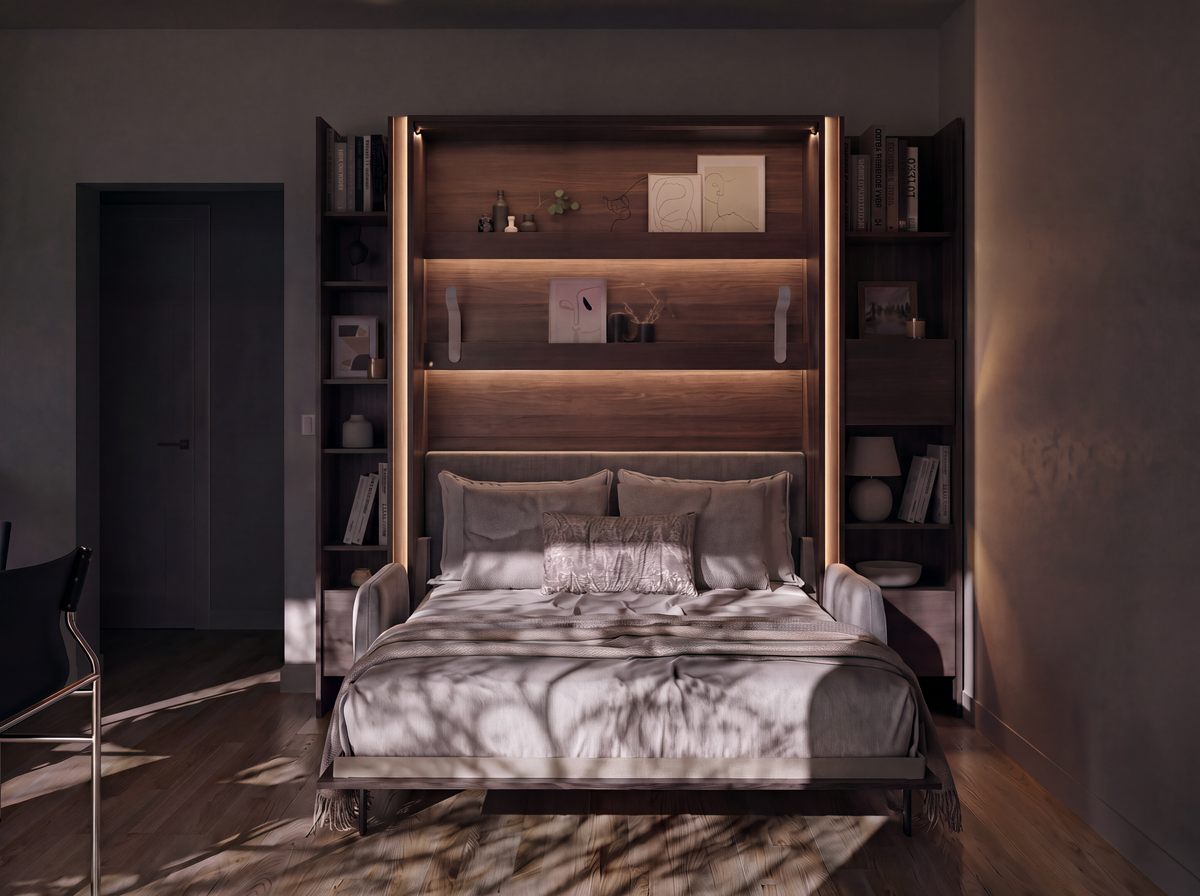 Elektrisches Schrankbett 140x200 BED CONCEPT BC-36 mit Kopfteil - Dunin-Eiche