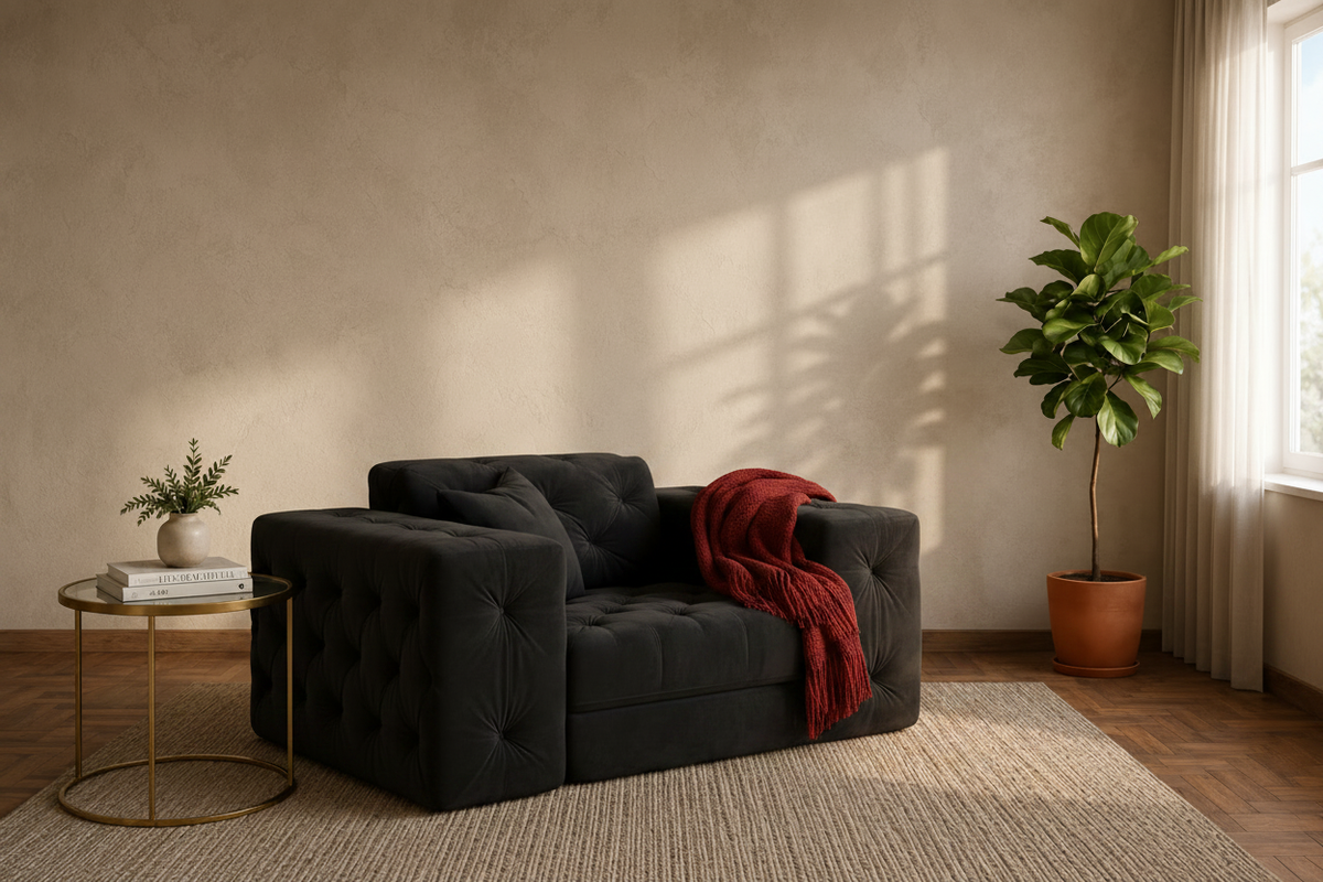Sofa Modest czarny welur