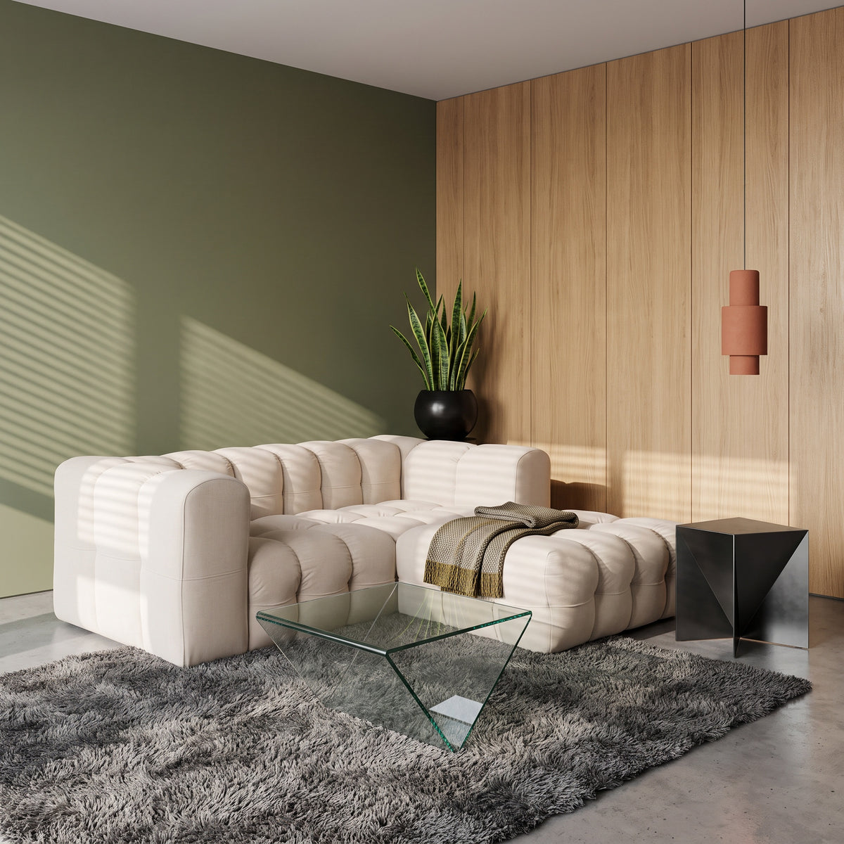 BALOO L MINI Ecksofa – modernes Design & Komfort mit hochwertiger HR-Schaumstoff-Polsterung - Beige (Tiffany 02)