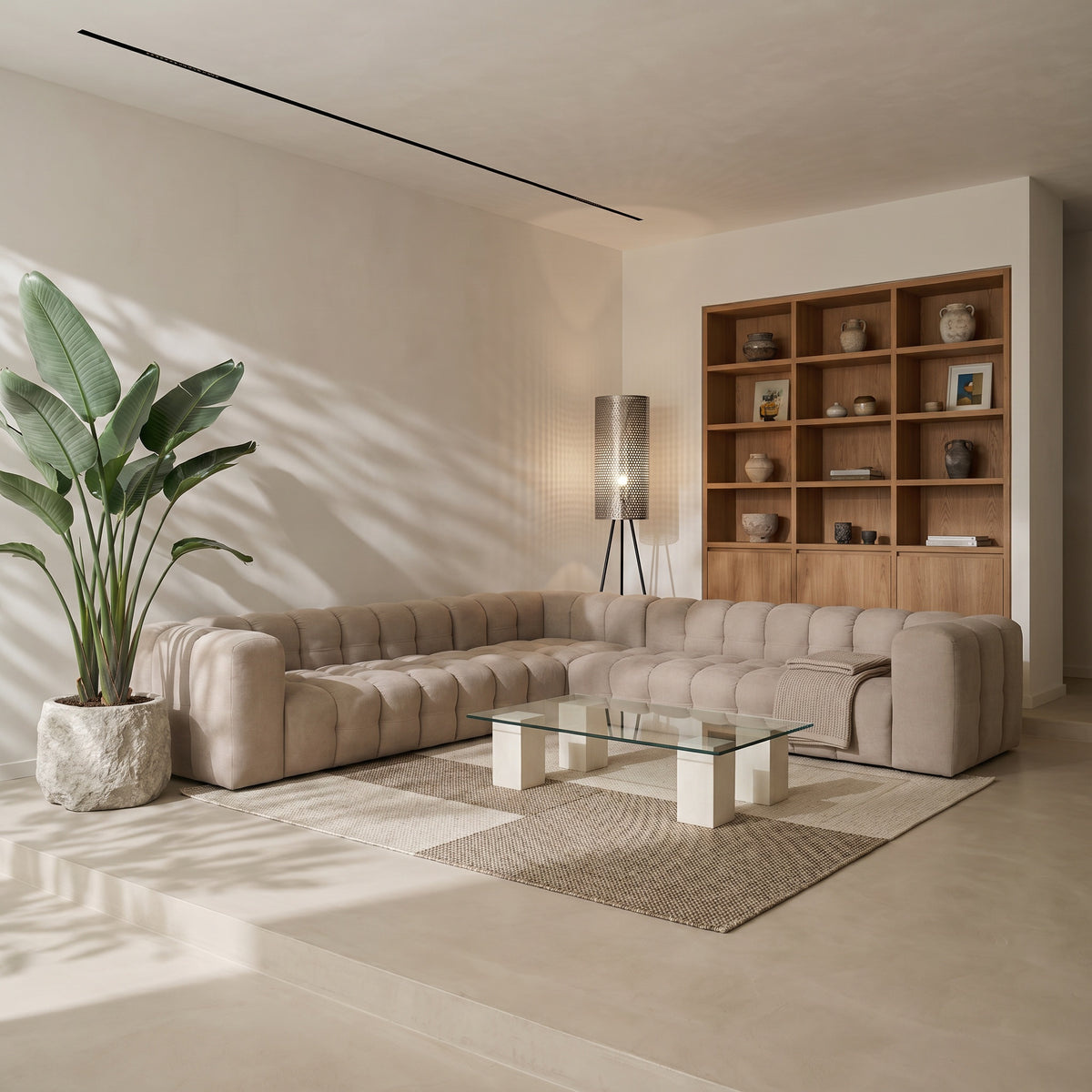 BALOO CORNER Ecksofa 330x330 cm, Moly 11, Beige