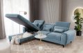 Ecksofa Foble Velvetmat 100 Blau Bettkasten