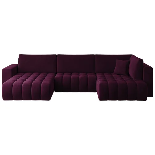 Ecksofa BONITO mit Bettkasten Schlaffunktion upholstered - Violett (Velvetmat 25)