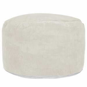 Sitzsack MAX II Sitzkissen Runder Sitzpouf aus CORD 70x45 Bodenkissen Creme