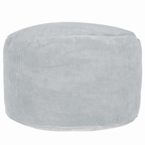 Sitzsack MAX II Sitzkissen Runder Sitzpouf aus CORD 70x45 Bodenkissen Hellgrau