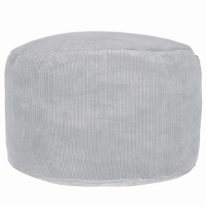 Sitzsack MAX II Sitzkissen Runder Sitzpouf aus CORD 70x45 Bodenkissen Grau