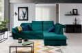 Ecksofa LUCA mit Schlaffunktion und Bettkasten Couch Verstellbare Kopfstützen