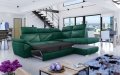 Ecksofa LUCA mit Schlaffunktion und Bettkasten Couch Verstellbare Kopfstützen