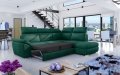 Ecksofa LUCA mit Schlaffunktion und Bettkasten Couch Verstellbare Kopfstützen