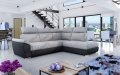 Ecksofa LUCA mit Schlaffunktion und Bettkasten Couch Verstellbare Kopfstützen