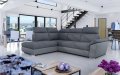 Ecksofa LUCA mit Schlaffunktion und Bettkasten Couch Verstellbare Kopfstützen