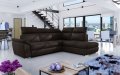 Ecksofa LUCA mit Schlaffunktion und Bettkasten Couch Verstellbare Kopfstützen