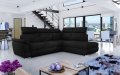 Ecksofa LUCA mit Schlaffunktion und Bettkasten Couch Verstellbare Kopfstützen