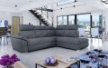 Ecksofa LUCA mit Schlaffunktion und Bettkasten Couch Verstellbare Kopfstützen