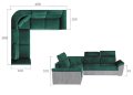 Ecksofa FIDELIA mit Schlaffunktion und Bettkasten Couch Verstellbare Kopfstützen