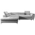 Ecksofa TEMPO mit Relaxfunktion Sitztiefenverstellung Schlafsofa mit Bettkasten - Hellgrau