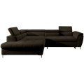 Ecksofa TEMPO mit Relaxfunktion Sitztiefenverstellung Schlafsofa mit Bettkasten braun