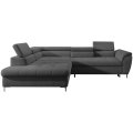 Ecksofa TEMPO mit Relaxfunktion Sitztiefenverstellung Schlafsofa mit Bettkasten dunkelgrau