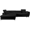 Ecksofa TEMPO mit Relaxfunktion Sitztiefenverstellung Schlafsofa mit Bettkasten schwarz
