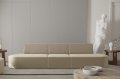 Dalia 3-Sitzer Sofa Beige Velvet Stoff Dekor