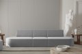 Dalia 3-Sitzer Sofa Grau Velveto Stoff Dekor