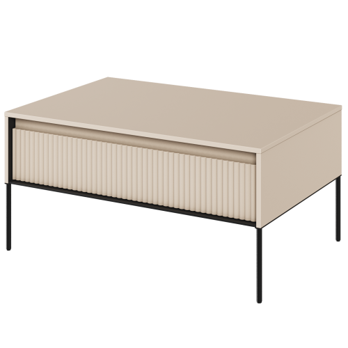 TREND TR-09 Couchtisch in Sandbeige – freistehend auf weißem Hintergrund