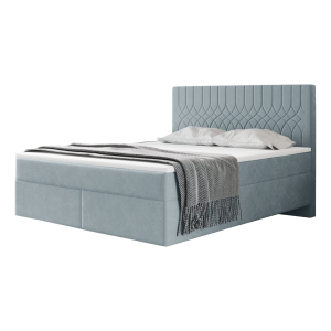 Boxspringbett SEVILLA Kopfteil Zur Auswahl Doppelbett Bett Schlafzimmer Hellgrau (Monolith 84)