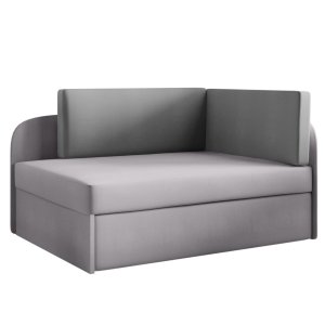 Sofa BAFI mit Schlaffunktion und Bettkasten Bett für Kinder Silber/Asche (Casablanca 33/32)