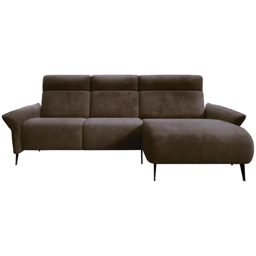 Ecksofa STEVIO – mit elektrischer Relaxfunktion, modernes Design - Braun