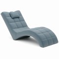 Chaiselongue LONDON NEW Wellenfedern Veganes Leder Blau (Gavin 24)